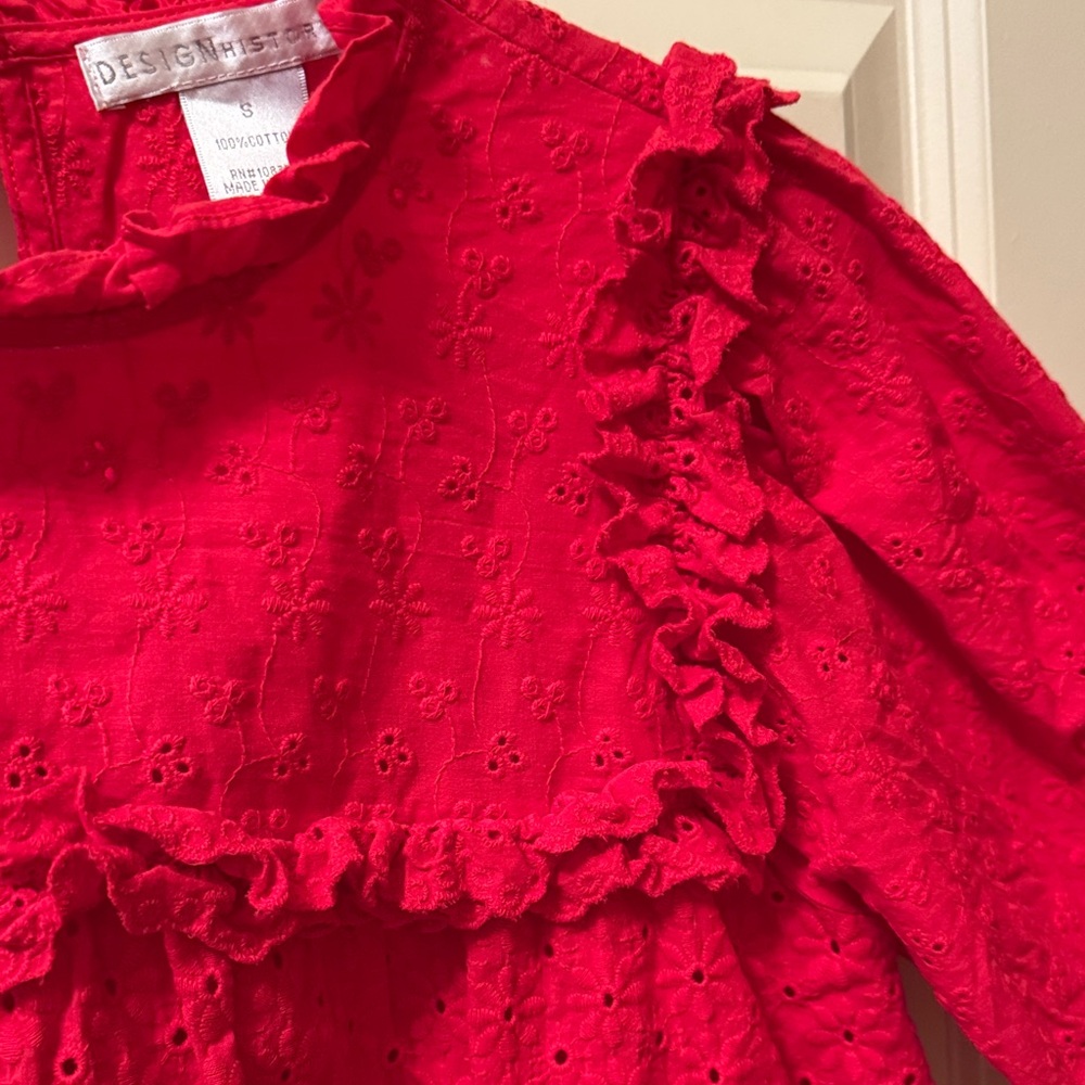 Design History Red Ruffled Blouse - Picture 2 of 5